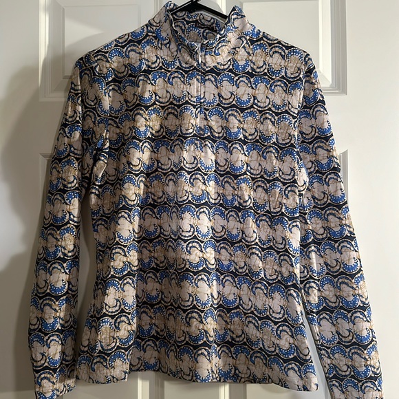 J. McLaughlin size large long sleeve, zippered 1/4 pull over gently - Picture 1 of 3